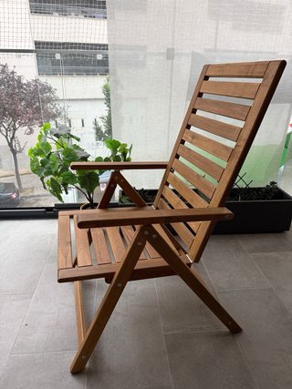 Mesa y 4 Sillas de Terraza Madera