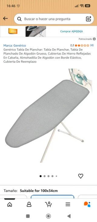 Tabla de planchar con funda de algodón