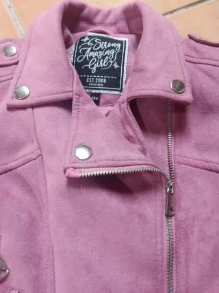 Chaqueta niña piel melocotón Talla 8-9 años