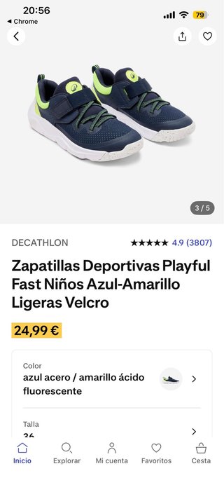 Zapatillas deportivas niño/niña talla 36