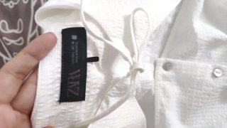 Top Zara bianco con bottoni