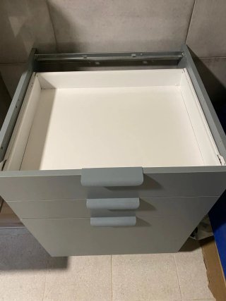 Mueble cajonera gris