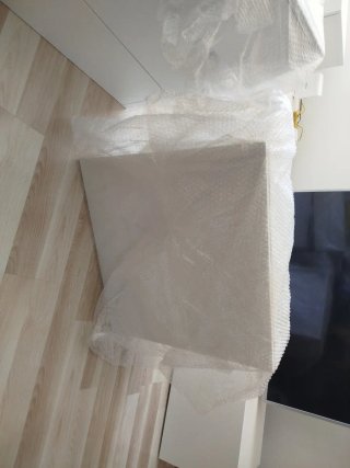 Mueble modular salón blanco y cristal +BESTAS IKEA