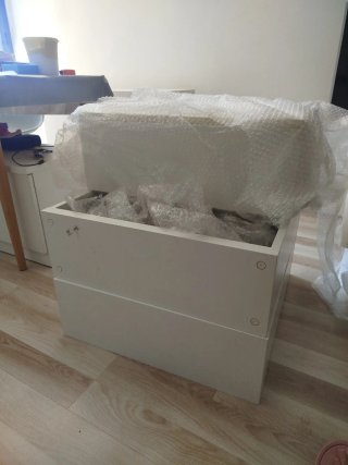 Mueble modular salón blanco y cristal +BESTAS IKEA