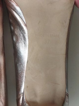 Zapatos dorados vintage mujer