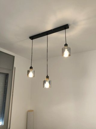 Lámpara colgante 3 luces + Bombillas filamento