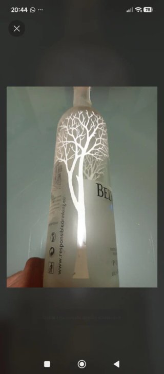 Bottiglia Belvedere Vodka 1L Vetro Satinato Vuota