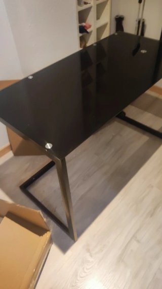 Mesa escritorio cristal negro brillante 110x55x74