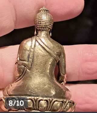 Statua Buddha miniatura seduto in ottone