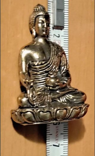 Statua Buddha miniatura seduto in ottone
