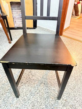 6 Sillas de comedor negras + mesa
