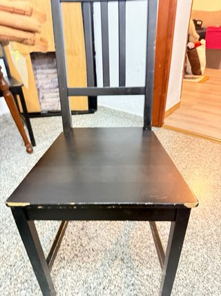 6 Sillas de comedor negras + mesa