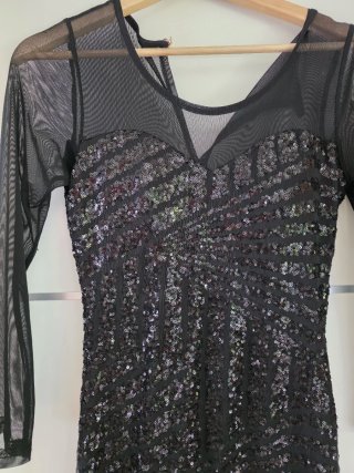 Vestido fiesta lentejuelas negro Talla S