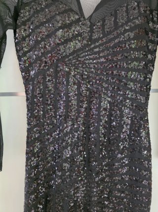 Vestido fiesta lentejuelas negro Talla S