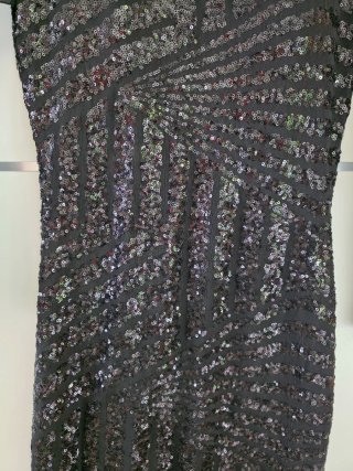 Vestido fiesta lentejuelas negro Talla S