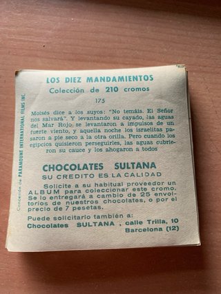Los Diez Mandamientos Colección Cromos