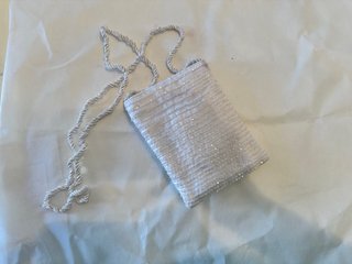 Bolso de fiesta blanco con pedrería