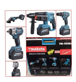 Kit 5 in 1 Makita: Trapano, Smerigliatrice, Avvita