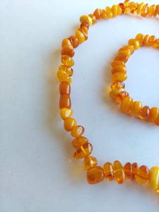 Parure collana bracciale in ambra
