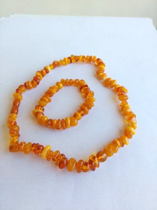 Parure collana bracciale in ambra