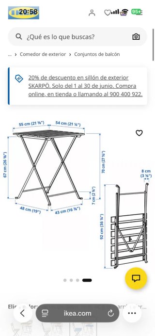 Set 2 Sillas y Mesa Tärnö Ikea Verde