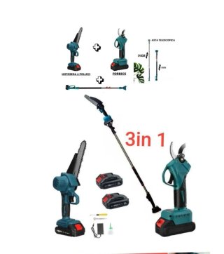 Kit Potatura Forbice Cesoia Batteria