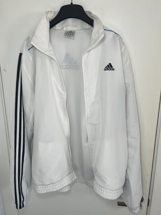 Chaqueta Adidas Blanca 3 Rayas Cremallera Track Ja