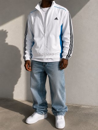 Chaqueta Adidas Blanca 3 Rayas Cremallera Track Ja
