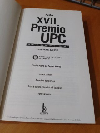 XVII premio UPC novela corta de ciencia ficción