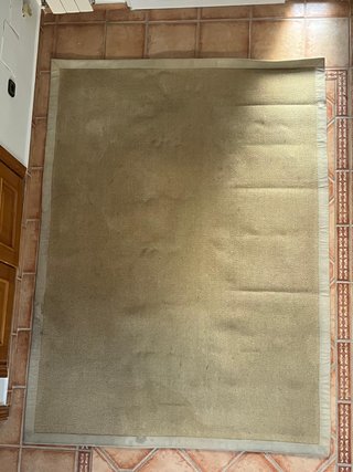 Alfombra efecto ratán/yute 216x162 cm