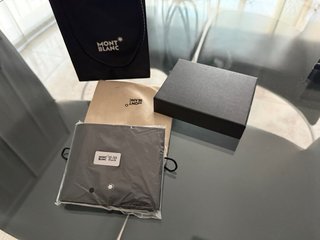 Cartera Montblanc Negra Cuero Sin Usar