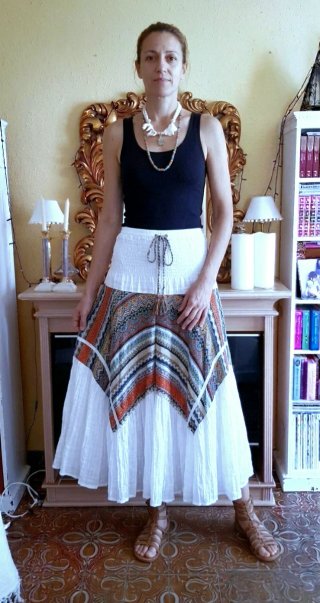 Falda Larga Estilo Ibicenco Boho Multicolor