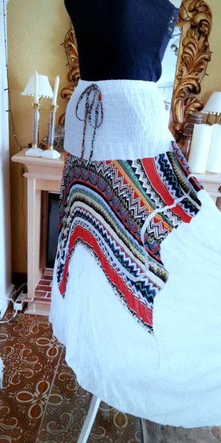 Falda Larga Estilo Ibicenco Boho Multicolor