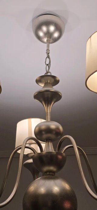 Dos lámparas  de techo salón beige y plata
