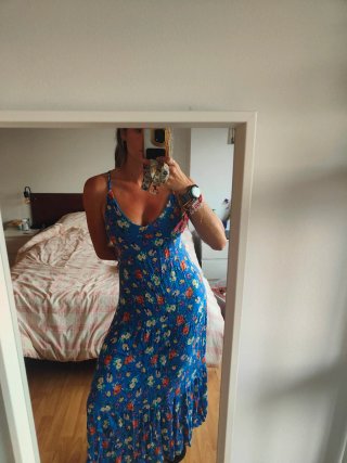 Vestido Largo Estampado Flores
