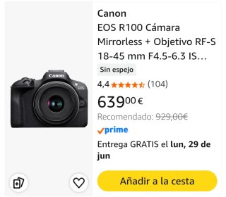 Canon EOS R100 Mirrorless Nueva + 2 Años Garantía