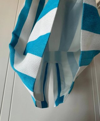 Falda Purificación García rayas azul y blanco