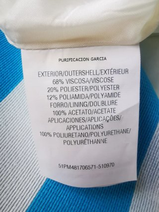 Falda Purificación García rayas azul y blanco