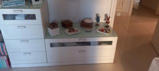 Cómoda Cajonera Blanca con Cristal
