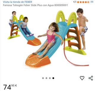 Tobogán Feber agua piscina infantil