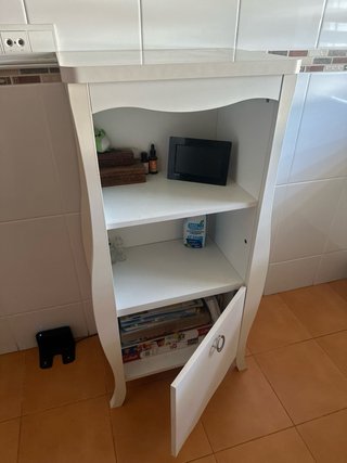 Mueble blanco 3 estantes y cajón