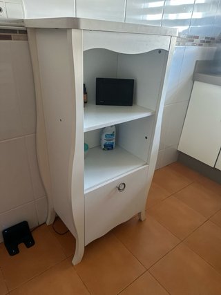 Mueble blanco 3 estantes y cajón