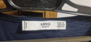 Camiseta Mango manga corta azul Talla S.