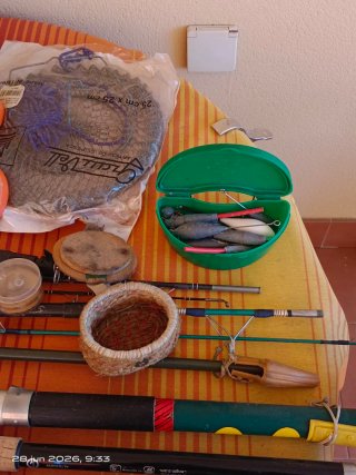 Lote pesca: cañas, carretes y accesorios