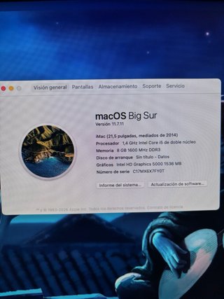 Imac 14,4 “ de 2014 Plata con funda de transporte.