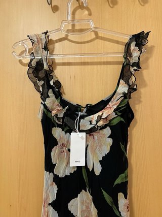 Abito lungo floreale Mango nero