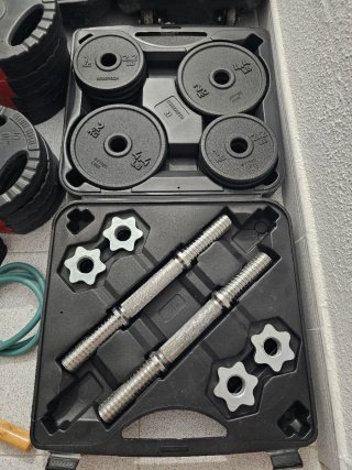 Kit Gimnasio 70kg Banco Mancuernas Pesas