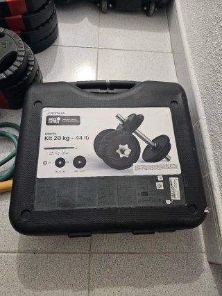 Kit Gimnasio 70kg Banco Mancuernas Pesas