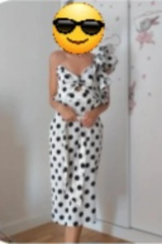 Vestido asimétrico lunares nuevo muy elegante