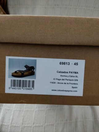 Sandalias PAYMA Hombre Talla 45 Marrón/Negro